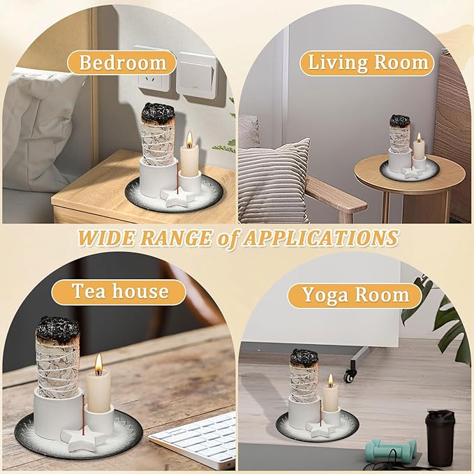 Comeon Palo Santo Holder, Backflow Incense Burner Holder Candle Holder Sage Burner Holder for Burning, Ceramic Incense Holder for Sticks for Meditation Yoga Room