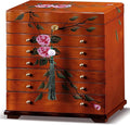 Hand-Painted Wooden Jewelry boxes for women,large jewlrey box&organizers for necklace hanger,jewerly organizer,9-layer large capacity jewelry storage box,jewelry cabinet