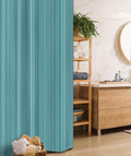 Ambesonne Teal Stall Shower Curtain, Vertical Stripes Lines Dress Patterns Contemporary Design Illustration, Fabric Bathroom Decor Set with Hooks, 36" W x 72" L, Fern Green Blue