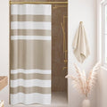 Madison Park Shower Curtain Spa Waffle Weave Stall Shower Curtain for Bathroom 3M Scotchgard Moisture Management, Spa Quality Modern Shower Curtains for Bathroom, Stall 36x72'' Taupe