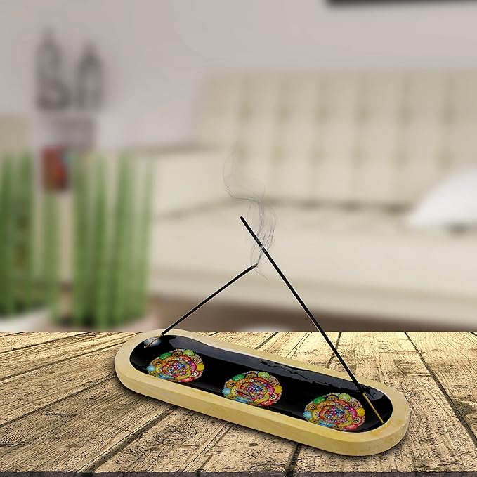 AAKRITI Wooden Incense Holder Wood | Exclusive 2-in-1 Multitasking Design | Natural & 100% Eco-Friendly | Perfect for Housewarming, Christmas, Birthday, (Mandala)……