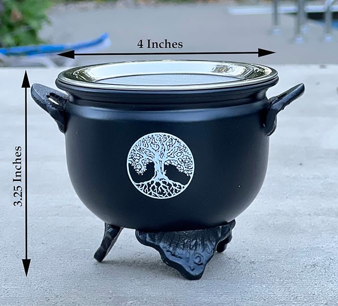 Large Metal Charcoal Incense Burner (Tree of Life)