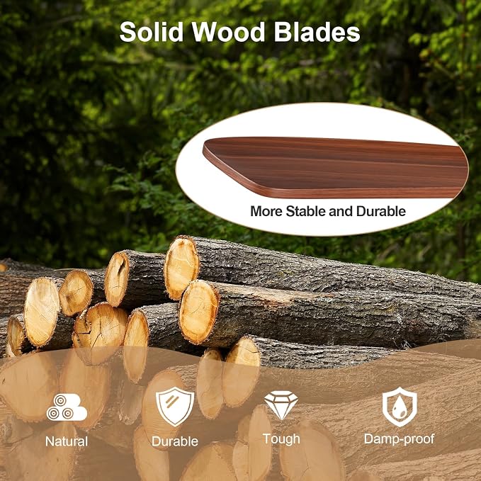 Obabala 52 Inch Ceiling Fans with Lights and Remote Control-Outdoor Ceiling Fan Walnut Wood 3 Blade for Bedroom Living Room Indoor Farmhouse Patio, Reversible Noiseless DC Motor