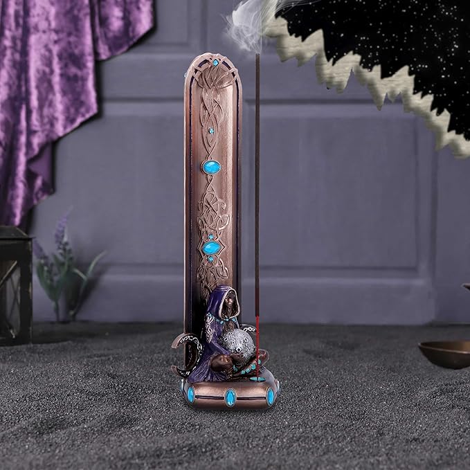 Nemesis Now Moon Goddess Incense Burner - 22.5cm Bronze Resin, Triple Moon Goddess Incense Stick Holder, Pagan Décor Gift, Cast in Finest Resin, Expertly Hand-Painted