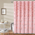 Lush Decor Riley Shower Curtain, 72" W x 72" L, Pink - Bathroom Curtain - Coquette Decor - Bow Shower Curtains - Cottage Core - Fabric Shower Curtains