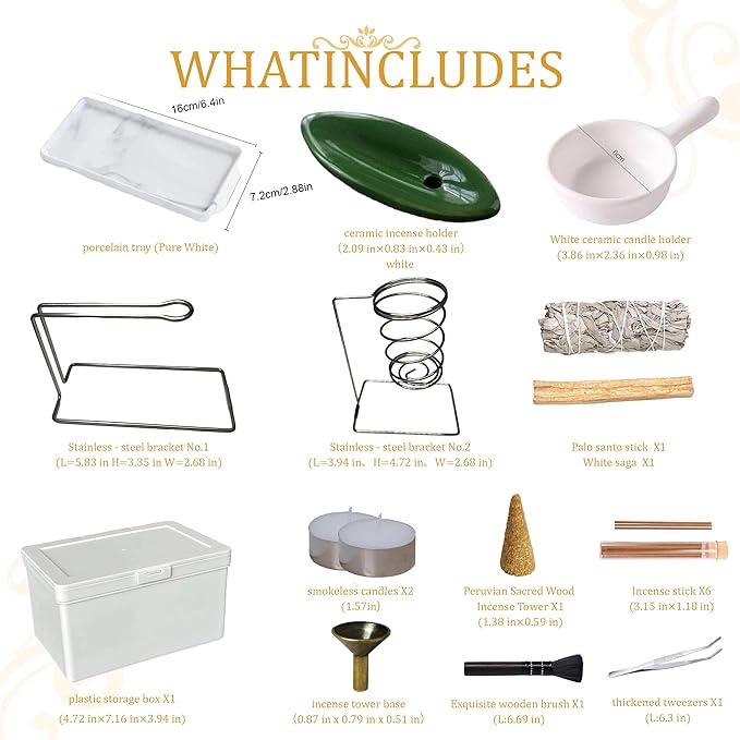 Multifunctional Ceramic Zpinocca Incense Burner - Handcrafted for sage smudging, Perfect for Meditation & Home Decor, an Exquisite Gifting Choice.(White with Gray Patterns)