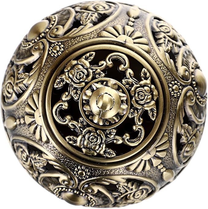 JUXYES Vintage Incense Burner Holder with Removable Ash Catchers, Metal Censer Antique Cone Coil Incense Burner Holder Zinc Alloy Spiritual Aromatherapy Yoga Meditation Gifts Retro Home Decoration