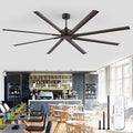 ZMISHIBO 96 Inch Ceiling Fans No Light, Large Industrial Ceiling Fan with 8 Aluminium Blades, Quiet DC Motor, 6 Speeds, Modern Ceiling Fan without Light for Garage/shop/living room,Oil-bronze