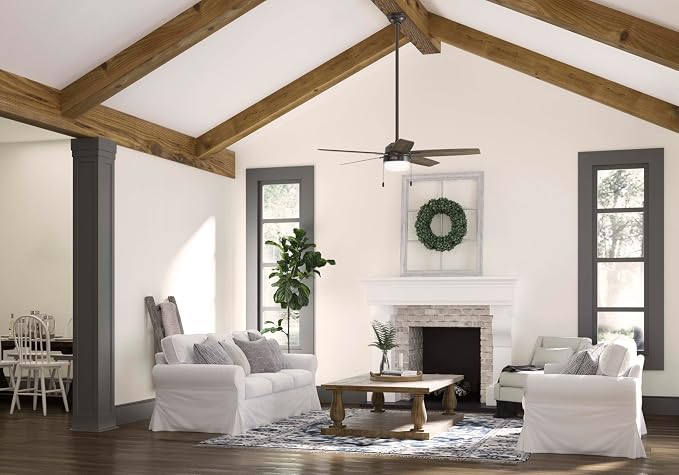 Hunter 52" Anisten Indoor Ceiling Fan, LED Light, Pull Chain, Noble Bronze | WhisperWind whisper-quiet motor, DuraLight lens, and 3" downrod support bedrooms, offices, and great rooms year-round.