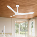60 Inch Ultra-thin Ceiling Fan Without Lights, Whole Aluminum DC Motor and Blades,6 Speed Adjustable White Indoor Outdoor Ceiling Fan for Patios and Bedroom