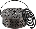 Mosquito Coil Holder,Portable Iron Incense Holder with Handle Round Heat-Resistant,Suitable for Indoor and Outdoor Camping(Bronze)