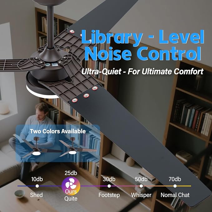 Ceiling Fan with Lights and Remote, 3 Blade App Control Timer Reversible Stepless Brightness and Color Temperature Outdoor Wood Ceiling Fan with Lights (Brown, 72 In'ch)