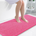 OLANLY Bathroom Runner Rugs 47x24, Soft Absorbent Chenille Bath Rugs, Rubber Backing Quick Dry, Machine Washable Long Bath Mats for Bathroom Floor, Tub and Shower, Home Decor Accessories, Hot Pink