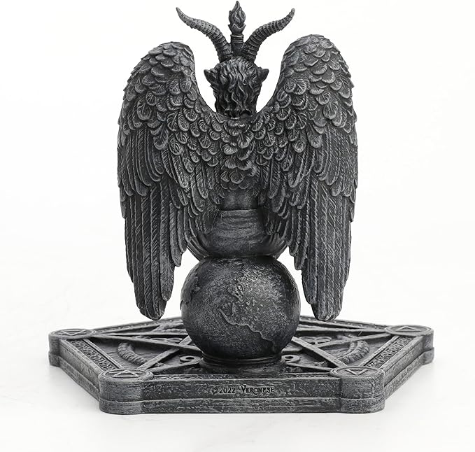 Veronese Design 4 1/2 Inch Baphomet Pentagram Incense Stick Burner Resin Sculpture