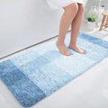 OLANLY Bathroom Runner Rugs Mat 47x24, Extra Soft Absorbent Microfiber Bath Rugs, Rubber Backing, Quick Dry, Washable Long Bath Mats for Bathroom, Tub and Shower, Home Decor Accessories, Sky Blue
