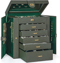 AKOZLIN 6-Tier Jewelry Box Organizer Functional 5 Drawers Leather Jewelry Storage Case for Women Girls Ring Necklace Earring Bracelet Holder Organizer with Mirror Extra Large Darkgreen