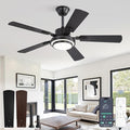 Fanbulous 48 Inch Ceiling Fans with Lights and Remote, Black Ceiling Fan with 8 Dual-Color Blades, Indoor/Outdoor Large Ceiling Fans, Reversible DC Motor, 6-Speed, 3CCT for Living Room Kitchen Patio