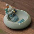 Pixiu Backflow Incense Burner with Ashtray, Mythical Beast Resin Incense Holder & Wealth Guardian Statue, Waterfall Smoke Effect Decor for Desk, Home Office Zen Gift