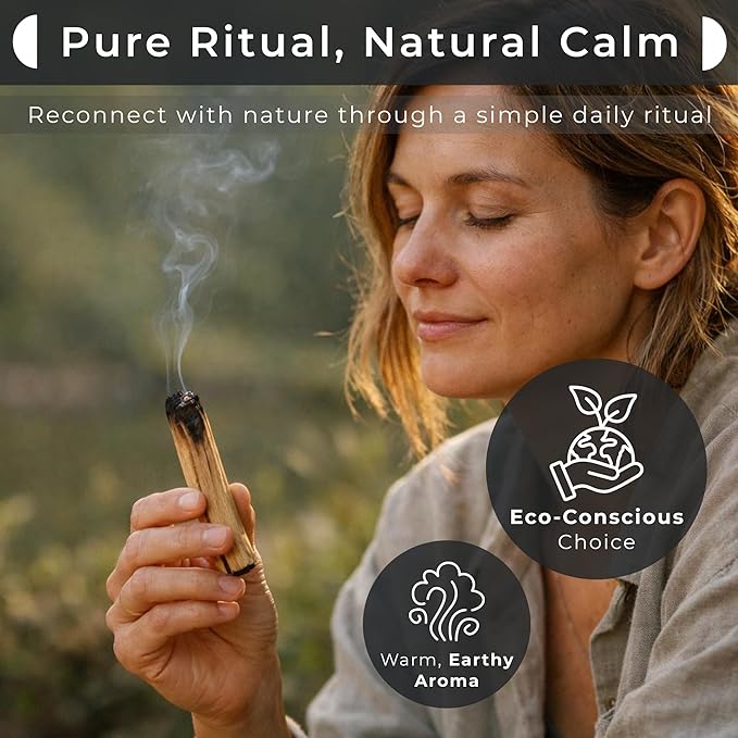 5 Palo Santo Sticks with White Holder (White)