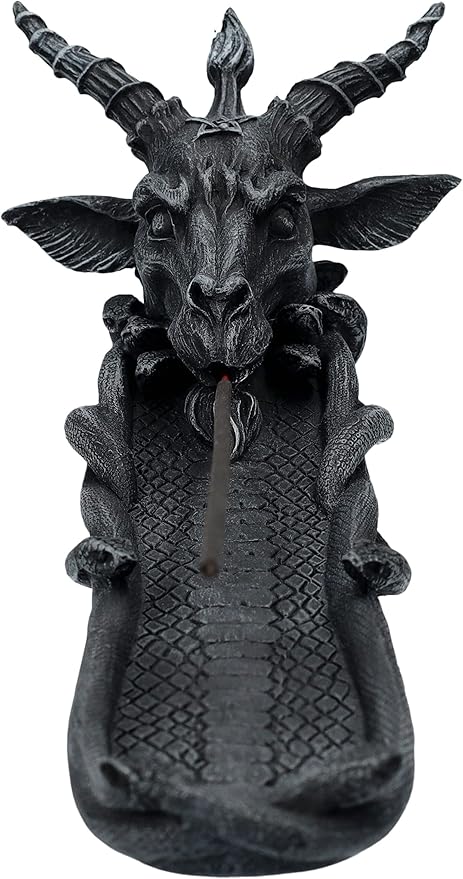 Pacific Giftware Baphomet Incense Burner, Resin Gothic Collectible Statue of Goat with Snakes, 11.25 Inches x 3.75 Inches x 3.5 inches