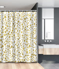 Ambesonne Polka Dots Stall Shower Curtain, Illustration of Round Speckled Forms Irregular Layout Vintage Style, Fabric Bathroom Decor Set with Hooks, 54" W x 78" L, White Yellow
