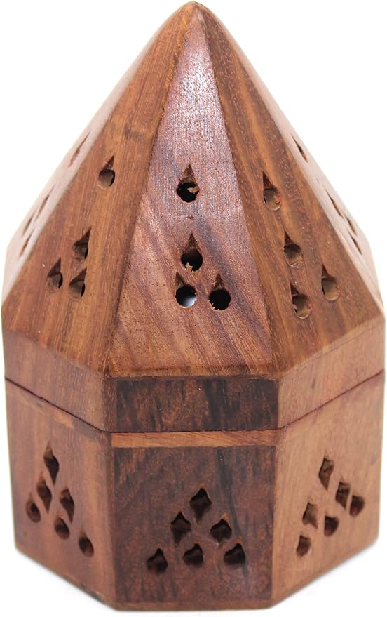 Govinda - 5 Inch Temple Wooden Charcoal/Cone Burner