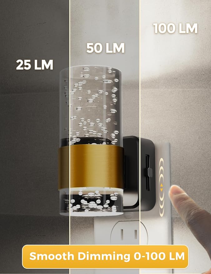 L LOHAS LED Night Light, Decorative Night Lights Plug into Wall | 2 Pack Dimmable Night Light,Auto Light Sensor,Bright White 5000K,Wall Sconce-style Design Nightlight,Bathroom,Bedroom,Hallway