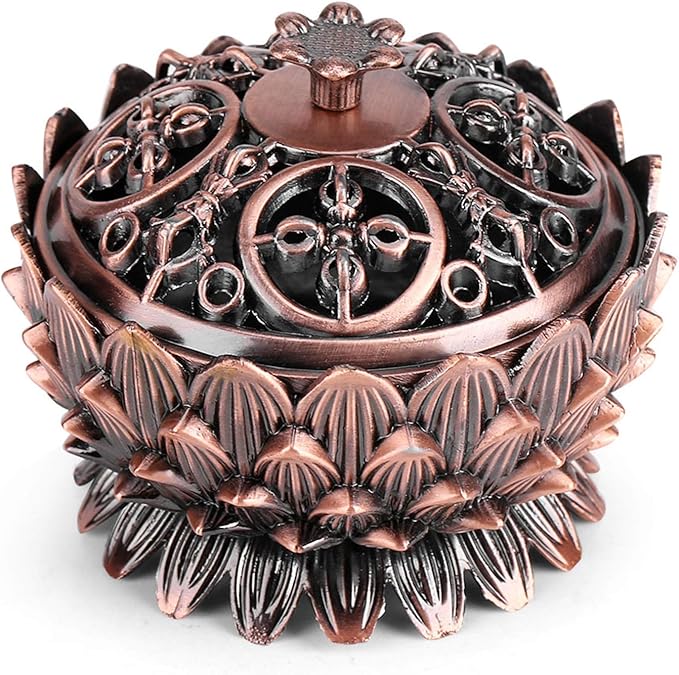 Horoper Lotus Incense Burner, Lotus Cone Vintage Incenses Burner Holder, Lotus Flower Shaped Incense Cone Holder, Lotus Incense Holder for Stick and Cone Incense