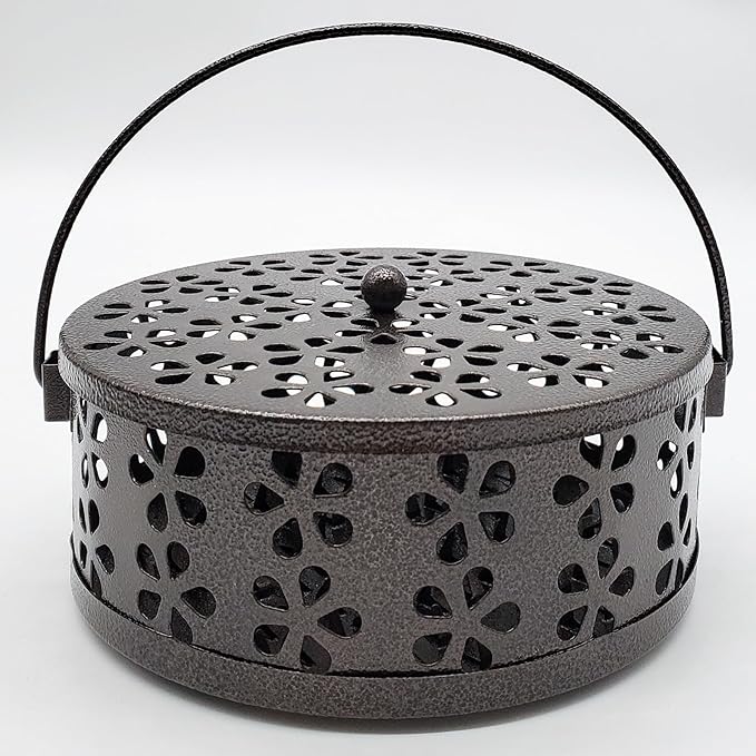 Mosquito Coil Holder, Portable Mosquito Coil Burner, Suitable for Indoor and Outdoor Camping (Bronze)