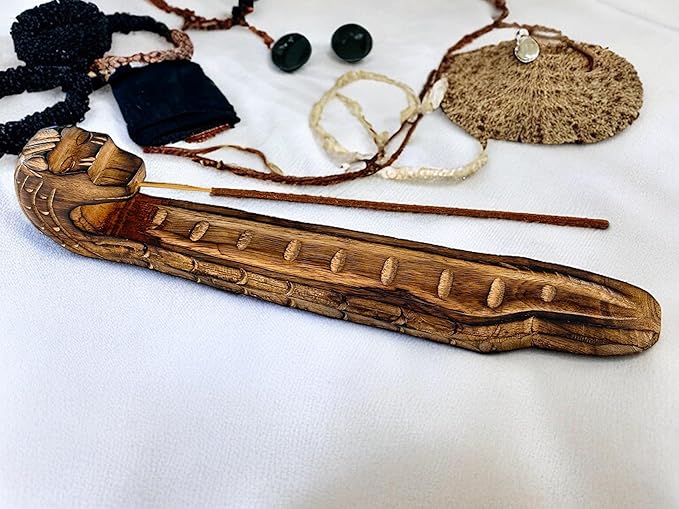 Wooden Incense Holder, Insence Ash Catcher, Insense Stick Holder for Table Decorations, Wooden Incense Tray for Sticks - Meditation & Yoga Gift for Housewarming (Dragon Shape)