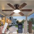 Fanbulous Ceiling Fans with Lights, 42 Inch 6-Blade, Smart APP & Remote Control, Dimmable 5CCT LED with Smart Memory, DC Motor Quiet for Bedroom Living Room, Damp Rated for Outdoor Covered Patio