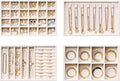 Velvet Jewelry Drawer Organizer Trays – 4-Layer Stackable Jewelry Storage Inserts Set, Beige Jewelry Tray Set for Earrings, Rings, Necklaces, Bracelets with Removable Dividers for Dresser & Vanity