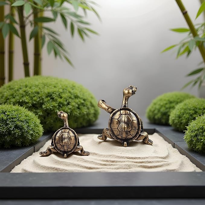 2Pcs Turtle Incense Stick Holder Exquisite Sleep Home Decor Antique Bronze Aid Handcrafted Beautiful Censer Holder Incense Holders Home Fragrance Home Décor Products