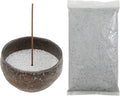 Asayu Japan Incense Burner Kit with Grey Incense Ash (50 g) and Incense Bowl, 100% Zen Made in Japan, Japanese Ceramic Incense Holder with Sand Set for Incense Sticks and Resin
