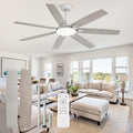 Fanbulous 62 Inch Large Ceiling Fans with Lights and Remote, Grey Modern Ceiling Fan with 3CCT LED Light, Quiet DC Motor,Indoor/Outdoor Ceiling Fan with 7 Dual Finish Blades for Living Room, Patio