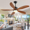 Yahada 60" Ceiling Fans with Lights and Remote 5 Blades Outdoor Fans Brown | Ceiling Fan with Light for Patios Indoor, ETL Listed, Timer, 6 Speeds, 3 Color, 6500 CFM, Reversible Quiet DC Motor