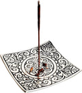 Pure Source India Aluminum Agarbatti Stand, Hand Carved Rust Proof (4 Inch x 4 Inch)