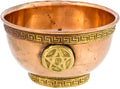 Pentagram Copper Bowl - Offering Bowl for Altar Use, Ritual Offerings, Witchy Home Decor - Incense Holder for Incense Cones, White Sage, Palo Santo Sticks - 3 Inches Wide