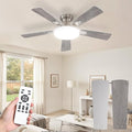 42 Inch Ceiling Fan with Lights and Remote, 30W 12" LED Panel Flush Mount Ceiling Fan, 6-Speed Quiet DC Motor Modern Low Profile Ceiling Fan with Reversible Blades for Bedroom, Living Room, Patio
