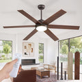 Fanbulous 58 Inch Ceiling Fans with Lights and Remote, Walnut Indoor/Outdoor Ceiling Fan with Quiet Reversible DC Motor, 6 Speeds, 3CCT, 8 Blades Large Ceiling Fan for Living Room Bedroom Patio