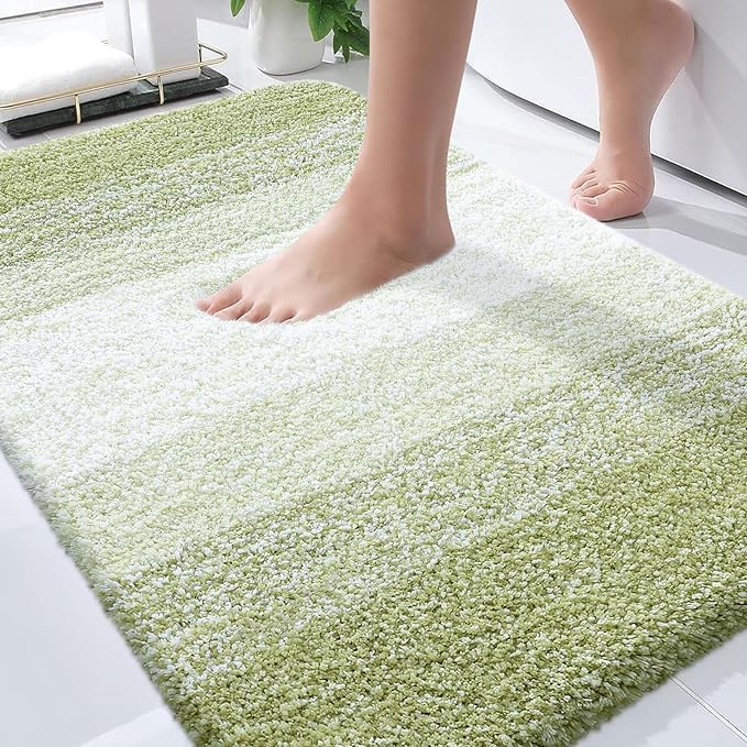 OLANLY Bathroom Rugs Mat 34x21, Extra Soft Absorbent Microfiber Bath Rugs, Rubber Backing, Quick Dry, Machine Washable Bath Mats for Bathroom, Tub and Shower, Home Decor Accessories, Mustard Yellow