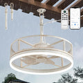 20'' Outdoor Ceiling Fan with Light, IP65 Waterproof Gazebo Hanging Fan, Remote Control, 3CCT, 6-Speed, Plug-in Caged Ceiling Fan for Patio Porch Pergola, Works with Alexa & Google Assistant
