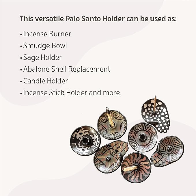 Palo Santo Holder with 5 Sticks - Luna Sundara Handmade Ceramic Incense Burner - Blue Chulucanas Pottery from Peru - Smudge Bowl for Sage - Aromatherapy Gift Set