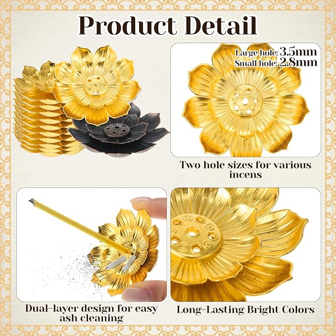 LemonRoad 100pcs Indian Return Gifts for Pooja, Lotus Incense Holder with Incense Stick Tray, Indian Wedding Festival Yoga Spa Home Fragrance Decor