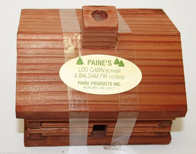 Paine's Medium Log Cabin Incense Burner Comes with 10 Balsam fir logs