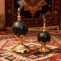 Set of 2 Incense Burner Frankincense Charcoal Incense Stand Metal Vintage Aroma Lamp Incense Holder Iron Home Scented Tabletop Christian Church Censer Decorative