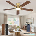 Fanbulous 52 inch ceiling fan with light, Low Profile Ceiling Fan with Light, App&Remote Control, Dimmable LED Light, Flush Mount Ceiling Fan for Indoor Bedroom Living Room, Qiuet DC Motor