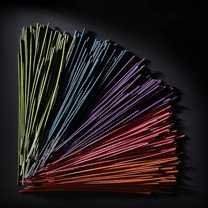 Hosley Assorted Incense Sticks – 350 Pack in Gift Box Fragrances Include Apple Cinnamon, Frankincense, Sandalwood, Myrrh, Bamboo, Patchouli, Lavender & Chamomile for Meditation & Aromatherapy