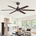 Fanbulous Ceiling Fan No Light, 48 Inch Indoor/Outdoor 6 Blades Ceiling Fan with Remote, 6-Speeds, Quiet Reversible DC Motor, Fans Without Light for Tilted Ceiling/Bedroom/Living Room/Patios