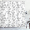 Ambesonne Nature Shower Curtain, Soft Colored Bay Leaf Watercolor Branches Growth Essence Image Print, Cloth Fabric Bathroom Decor Set with Hooks, 69" W x 84" L, Grey White